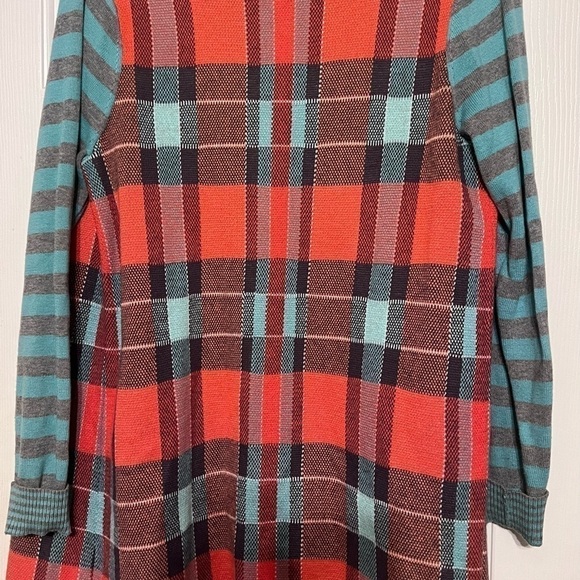 Matilda Jane plaid Cardigan Sweater w/fringe detail size medium - Picture 5 of 9